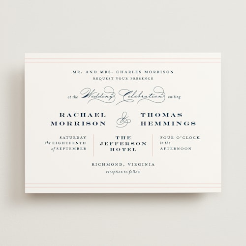 This is a midnight wedding invitations with standard by Kimberly FitzSimons called structured charm printing on signature in standard