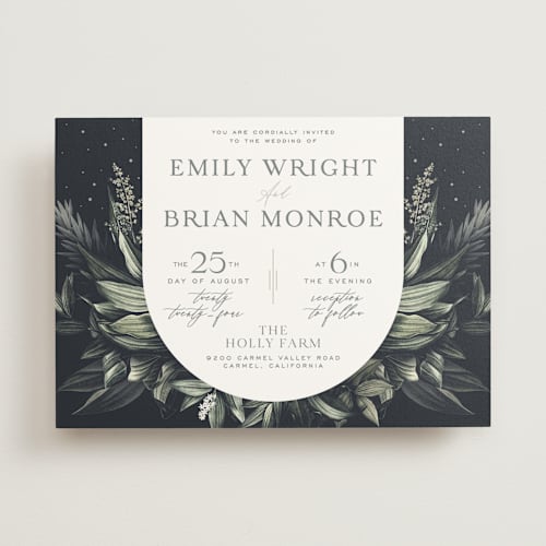 This is a sage wedding invitations with standard by GeekInk Design called vintage botanicals printing on signature in standard