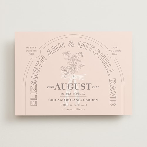 This is a blush wedding invitations with standard by Baumbirdy called sealed printing on signature in standard