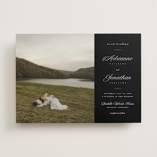 This is a noir wedding invitations with standard by Eric Clegg called together always printing on signature in standard