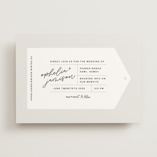 This is a mist wedding invitations with standard by Lori Wemple called destination printing on signature in standard