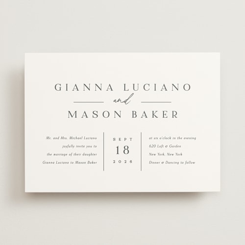This is a snow wedding invitations with standard by Kaydi Bishop called sector printing on signature in standard