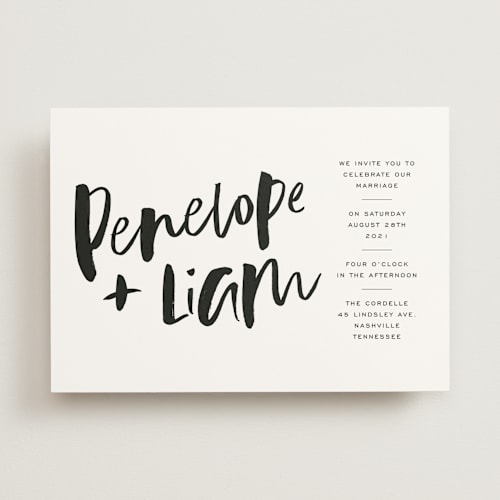 This is a onyx wedding invitations with standard by Design Lotus called love actually printing on signature in standard