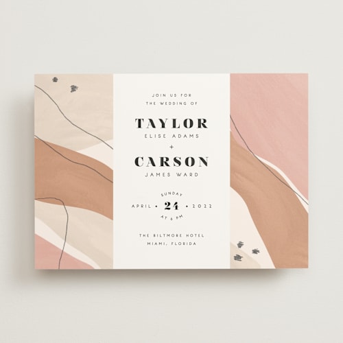This is a terracota wedding invitations with standard by Olivia Goree called formation printing on signature in standard