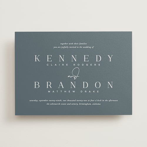 This is a nautical wedding invitations with standard by Jessica Williams called the space between printing on signature in standard
