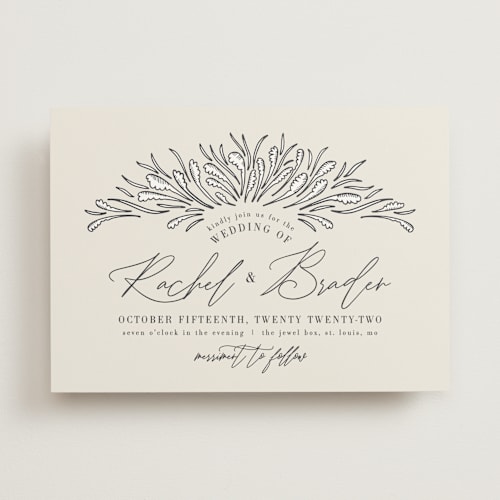 This is a classic wedding invitations with standard by Jen Owens called fancyschmancy printing on signature in standard