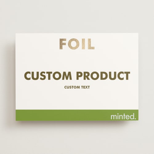This is a golden menu cards with foil pressed by Minted Custom called landscape printing on signature in standard
