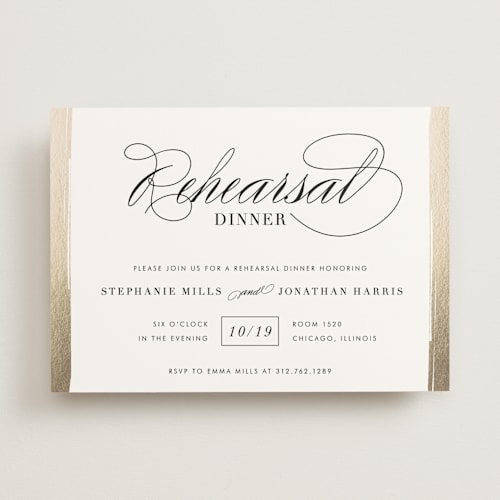 Golden Rehearsal Dinner Invitations
