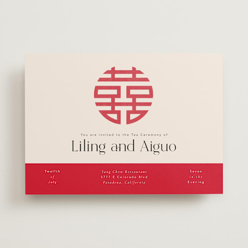 This is a cream wedding invitations with standard by Inkblot Design called happy in love printing on signature in standard