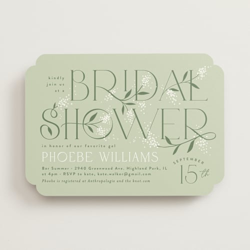 This is a garden bridal shower invitations with standard by Alethea and Ruth called floral letters printing on signature in standard