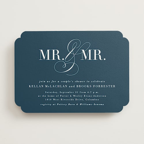 This is a night sky bridal shower invitations with standard by Lea Delaveris called couple printing on signature in standard