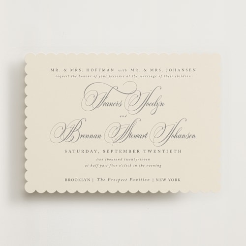 This is a oreo creme wedding invitations with standard by Design Lotus called wonderful tonight printing on signature in standard