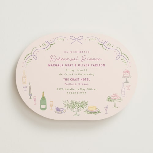 This is a grape rehearsal dinner invitations with standard by Elly called dining printing on signature in standard
