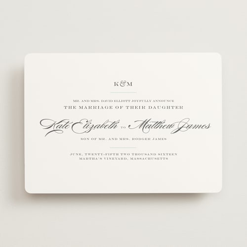 This is a sky blue wedding announcements with standard by danielleb called charming go lightly printing on signature in standard