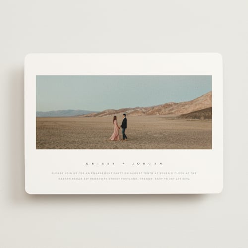 This is a salt engagement party invitations with standard by Stephanie Hawkes called krista printing on signature in standard