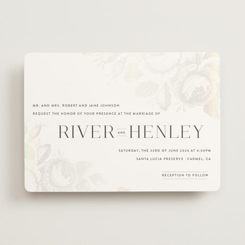 This is a snow gloss press wedding invitations with foil pressed by Design Lotus called beloved printing on signature in standard