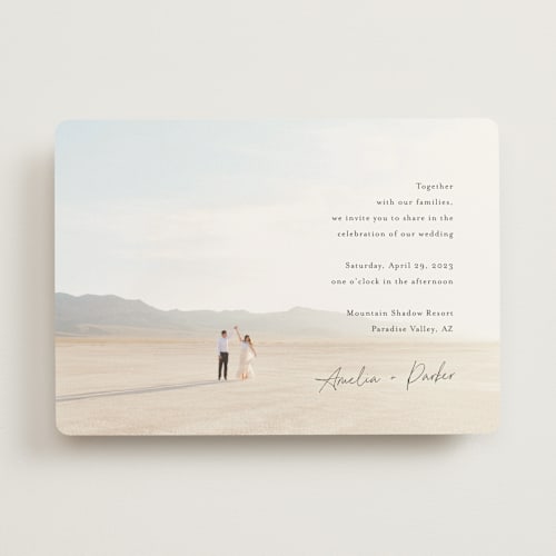 This is a obsidian wedding invitations with standard by Jennifer Postorino called handwritten printing on signature in standard