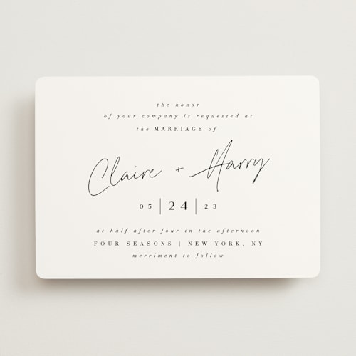 This is a lily wedding invitations with standard by Ana Sharpe called gotham printing on signature in standard