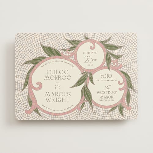 This is a blush wedding invitations with standard by GeekInk Design called 1081 printing on signature in standard