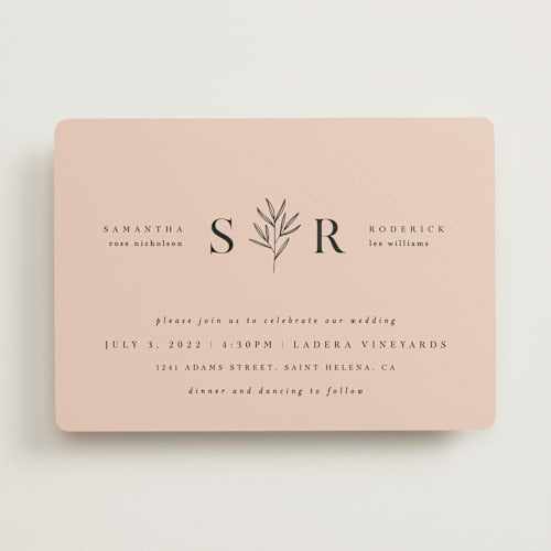 This is a blush wedding invitations with standard by Kelly Schmidt called italia printing on signature in standard
