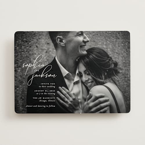 This is a pearl wedding invitations with standard by Laura Hamm called kindly join us printing on signature in standard