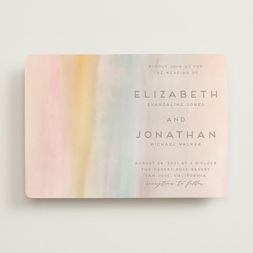 This is a dawn wedding invitations with standard by Grace Kreinbrink called off shore printing on signature in standard