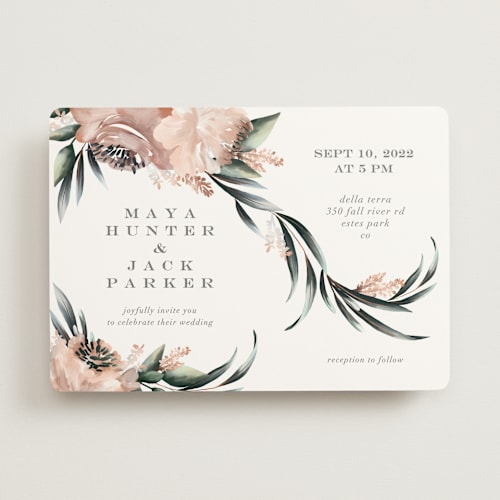 This is a rose wedding invitations with standard by Petra Kern called maya rustica printing on signature in standard