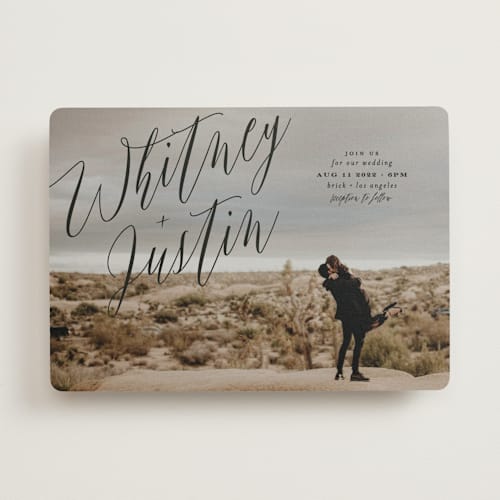 This is a noir wedding invitations with standard by Roxy Cervantes called signed printing on signature in standard