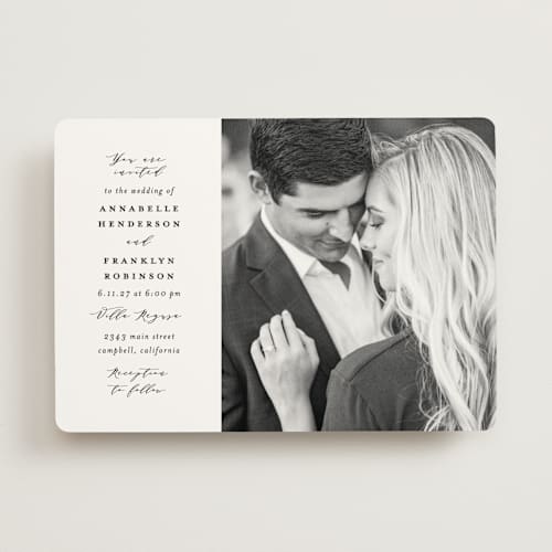 This is a cotton wedding invitations with standard by Simona Camp called classically us printing on signature in standard