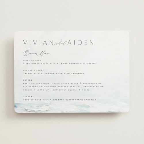 This is a sky menu cards with standard by Nicoletta Savod called at sea printing on signature in standard