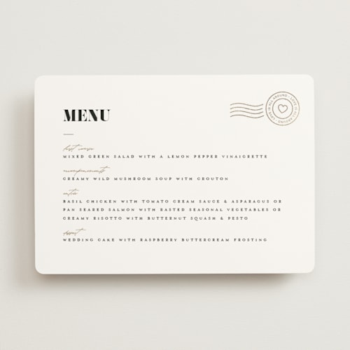 This is a snow menu cards with foil pressed by FRANI called golden stamp printing on signature in standard