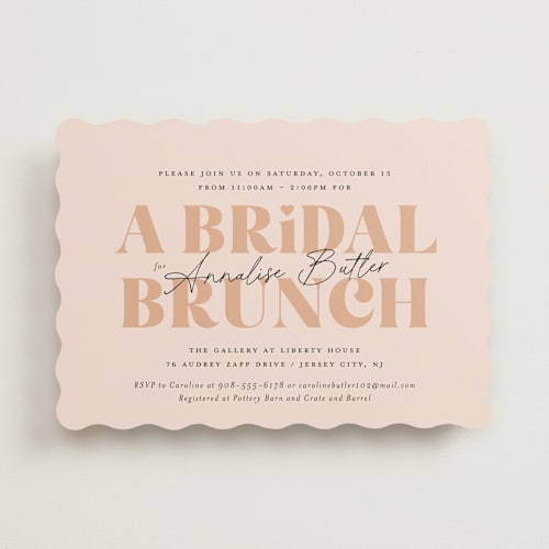 This is a petal bridal shower invitations with standard by Sandra Picco Design called let's brunch printing on signature in standard