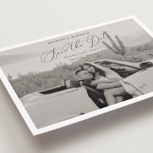 This is a nero save the date with standard by Pati Cascino called toulon printing on recycled smooth signature in grand