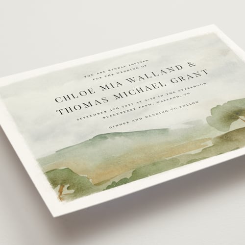 This is a emerald wedding invitations with standard by Petra Kern called countryside printing on signature in grand