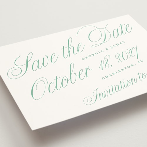 This is a mint julep save the date with standard by Alston Foster called sullivans printing on signature in grand