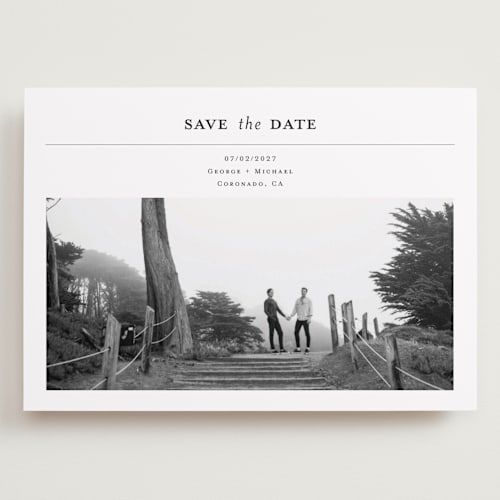 This is a cloud save the date with standard by Ani Somi called classic printing on recycled smooth signature in grand