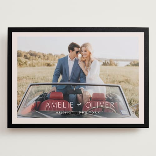 This is a onyx save the date with standard by Angela Thompson called picturesque printing on recycled smooth signature in grand