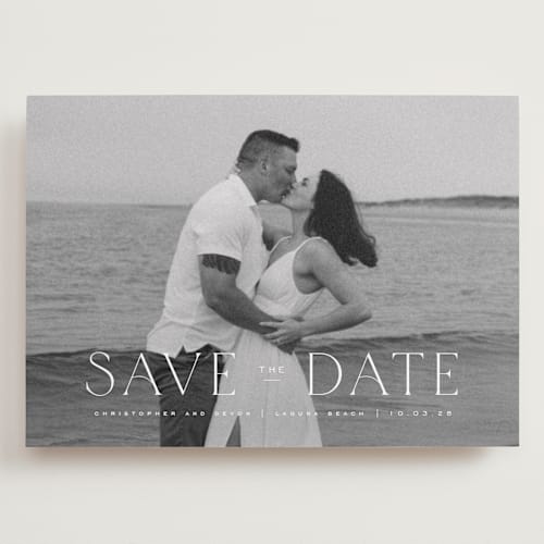 This is a cloud save the date with standard by Wildfield Paper Co called summer love printing on recycled smooth signature in grand