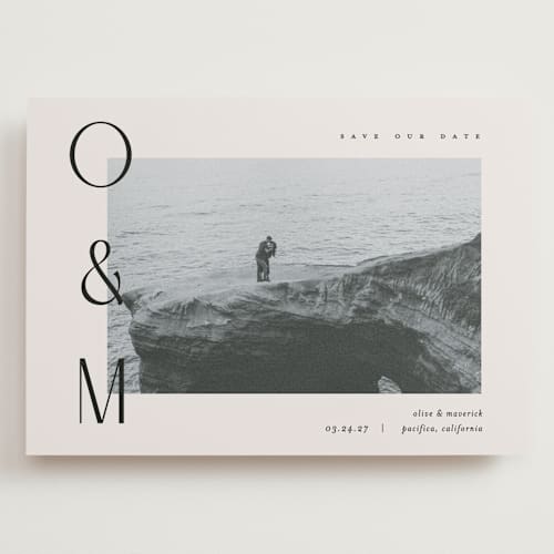 This is a santa fe save the date with standard by Pixel and Hank called initial printing on recycled smooth signature in grand