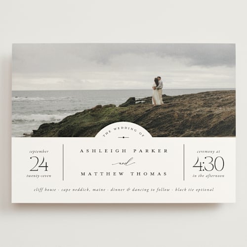 This is a cloud wedding invitations with standard by Heather Schertzer called panoramic printing on signature in grand