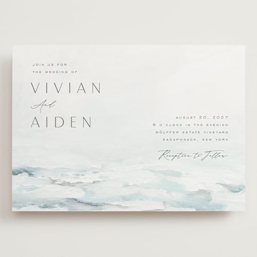 This is a sky wedding invitations with standard by Nicoletta Savod called at sea printing on signature in grand