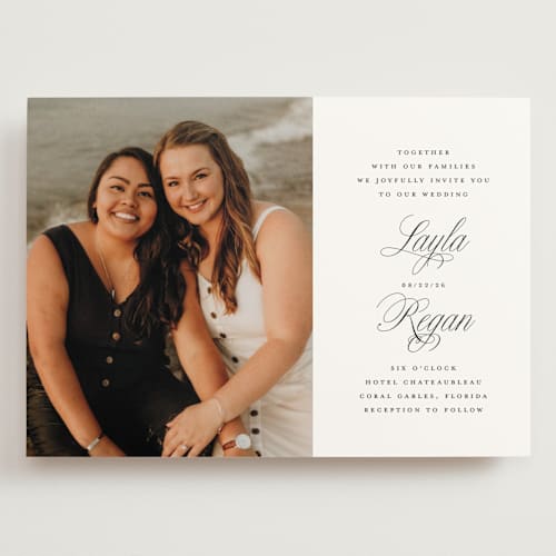 This is a ebony wedding invitations with standard by Laura Hamm called simply classic printing on signature in grand