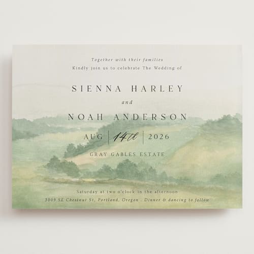 This is a meadow wedding invitations with standard by Elly called the vow printing on signature in grand