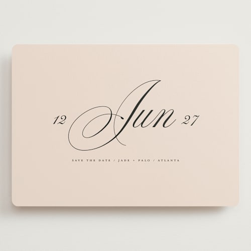 This is a champagne save the date with standard by Lori Wemple called simple date printing on signature in grand
