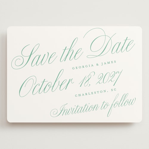 This is a mint julep save the date with standard by Alston Foster called sullivans printing on signature in grand