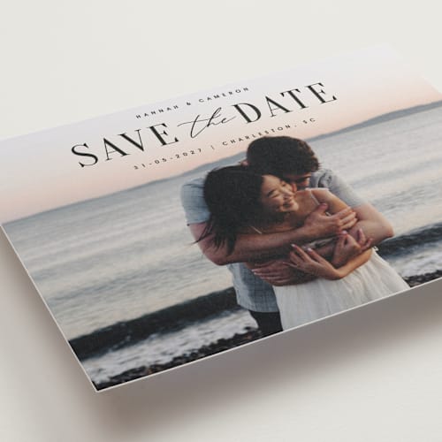 This is a ink petite save the dates with standard by Zani van Zyl called danielle printing on recycled smooth signature in petite