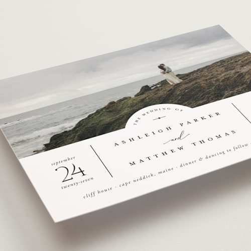 This is a cloud petite wedding invitations with standard by Heather Schertzer called panoramic printing on signature in petite