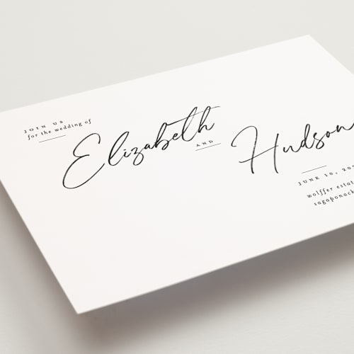 This is a snow petite wedding invitations with standard by Nicoletta Savod called macaron printing on signature in petite