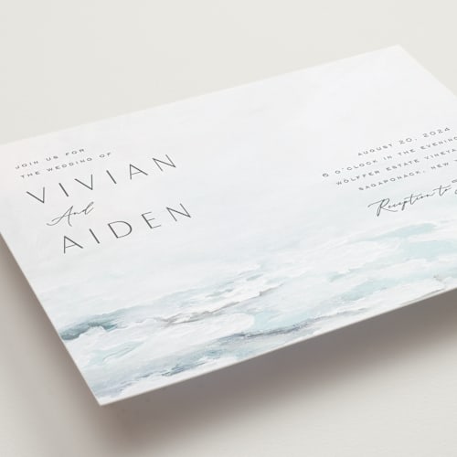 This is a sky petite wedding invitations with standard by Nicoletta Savod called at sea printing on signature in petite