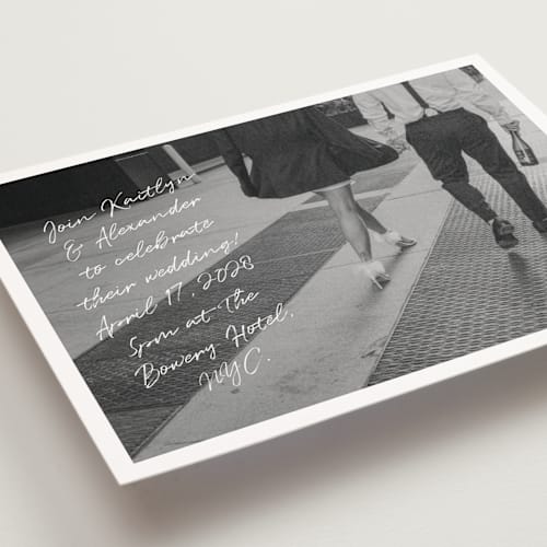 This is a cloud petite wedding invitations with standard by Adelyn T. called photograph scribble printing on signature in petite
